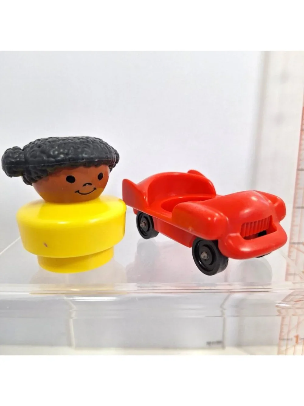 Chunky Little People African American Girl 1990 Red Black Car 1993 Vintage - Picture 8 of 11
